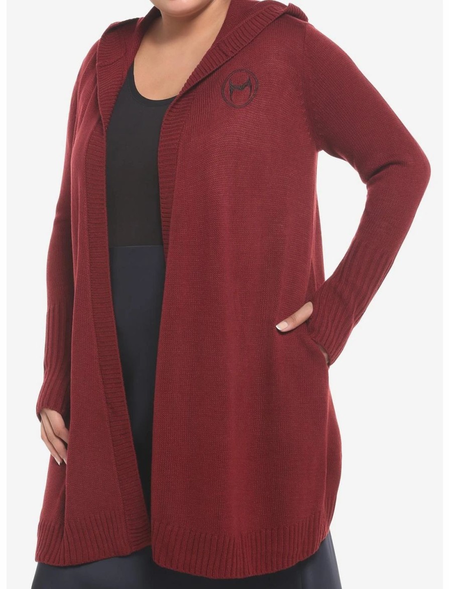 Sweaters And Cardigans * | Hunivers Her Universe Marvel Wandavision Scarlet Witch Hooded Cardigan Plus Size