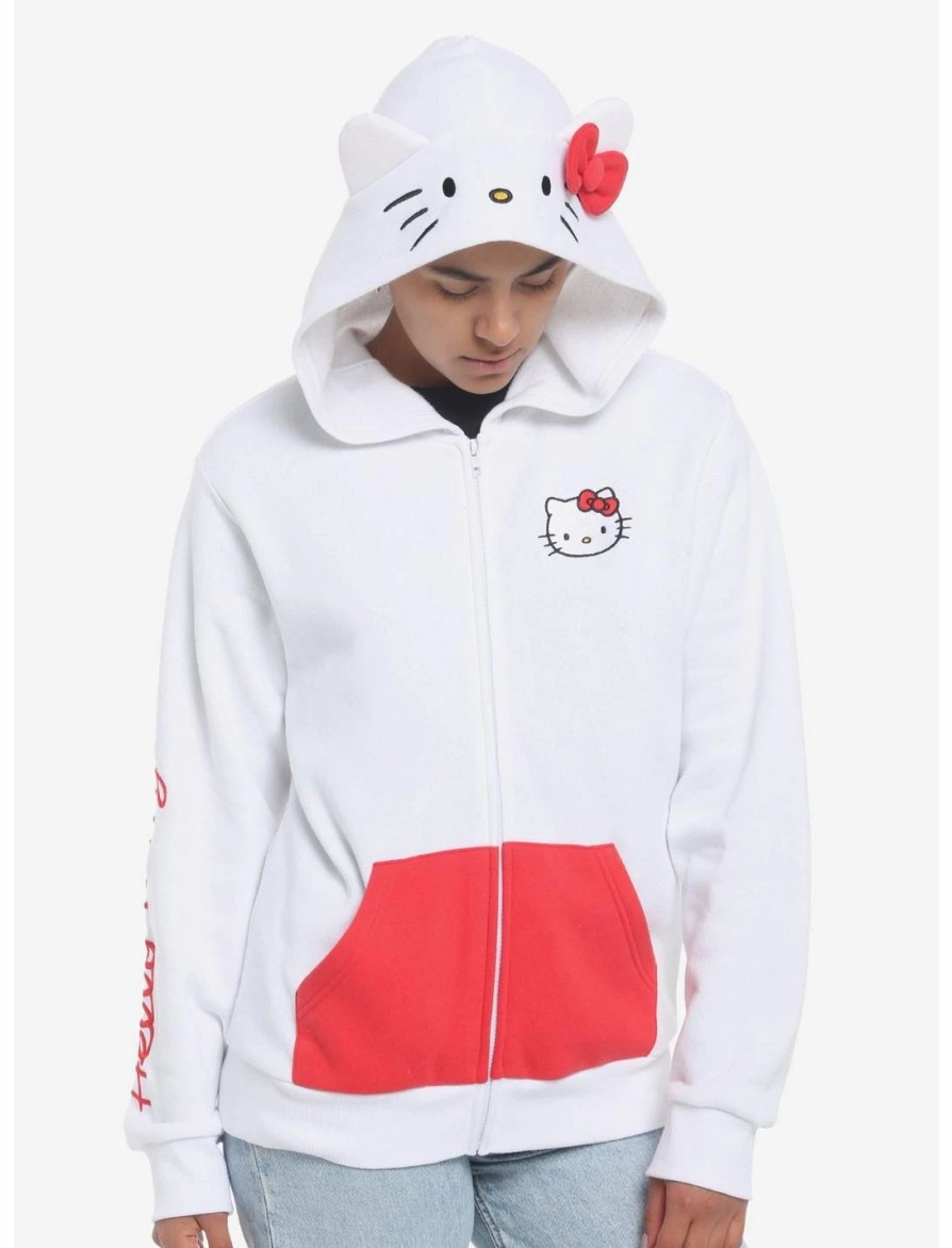 Hoodies And Sweatshirts * | Hunivers Hello Kitty 3D Ears Hoodie