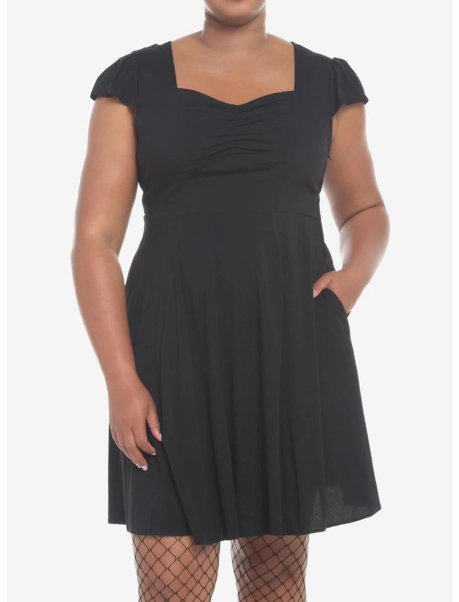 Dresses * | Hunivers Black Retro Sweetheart Dress Plus Size