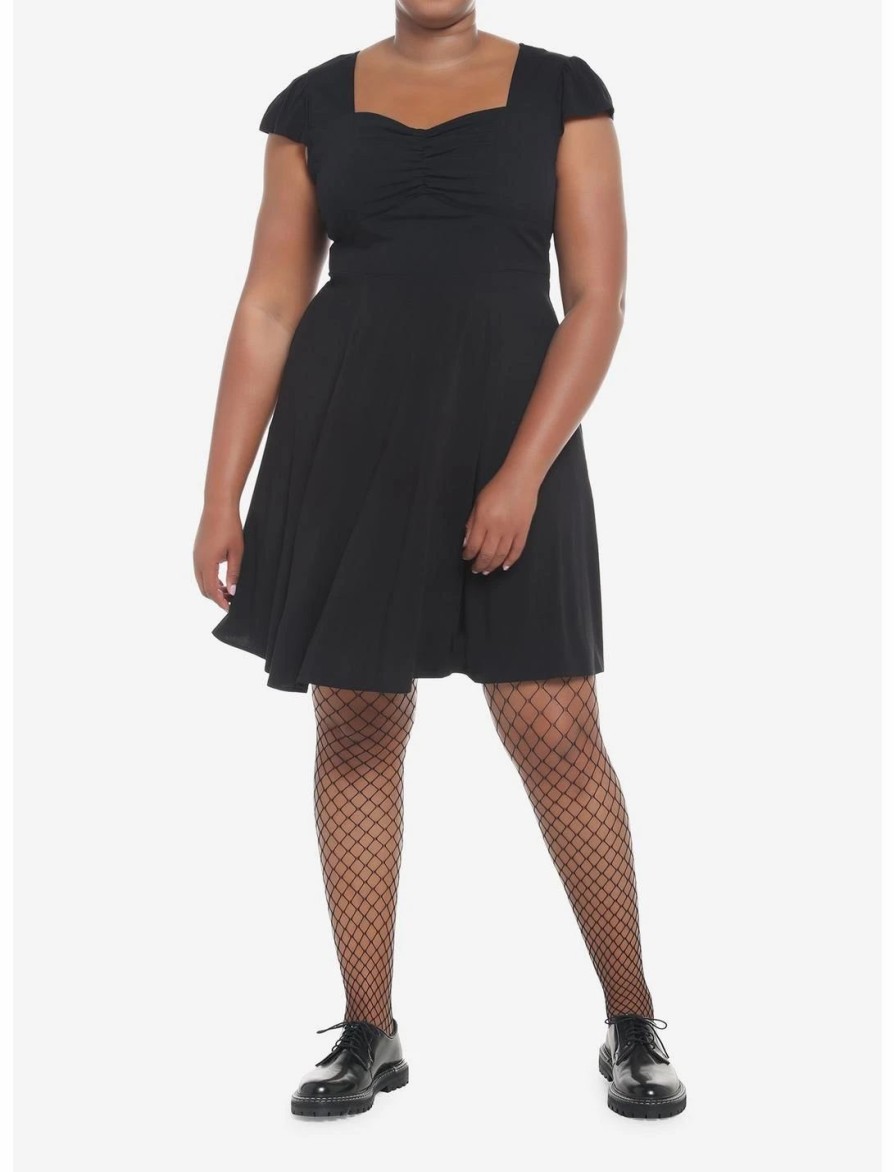 Dresses * | Hunivers Black Retro Sweetheart Dress Plus Size