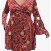 Dresses * | Hunivers Harry Potter Marauder'S Map Velvet Dress Plus Size