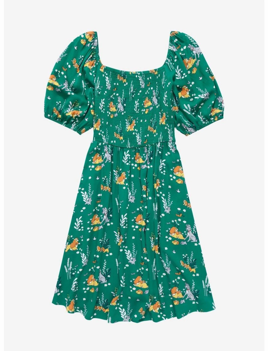 Dresses * | Hunivers Her Universe Disney Lady And The Tramp Floral Allover Print Smock Dress