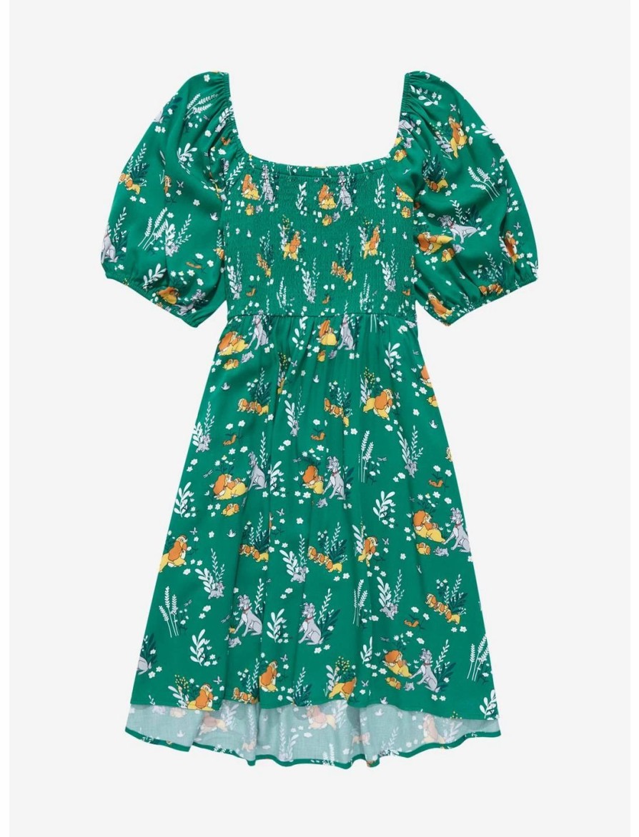 Dresses * | Hunivers Her Universe Disney Lady And The Tramp Floral Allover Print Smock Dress