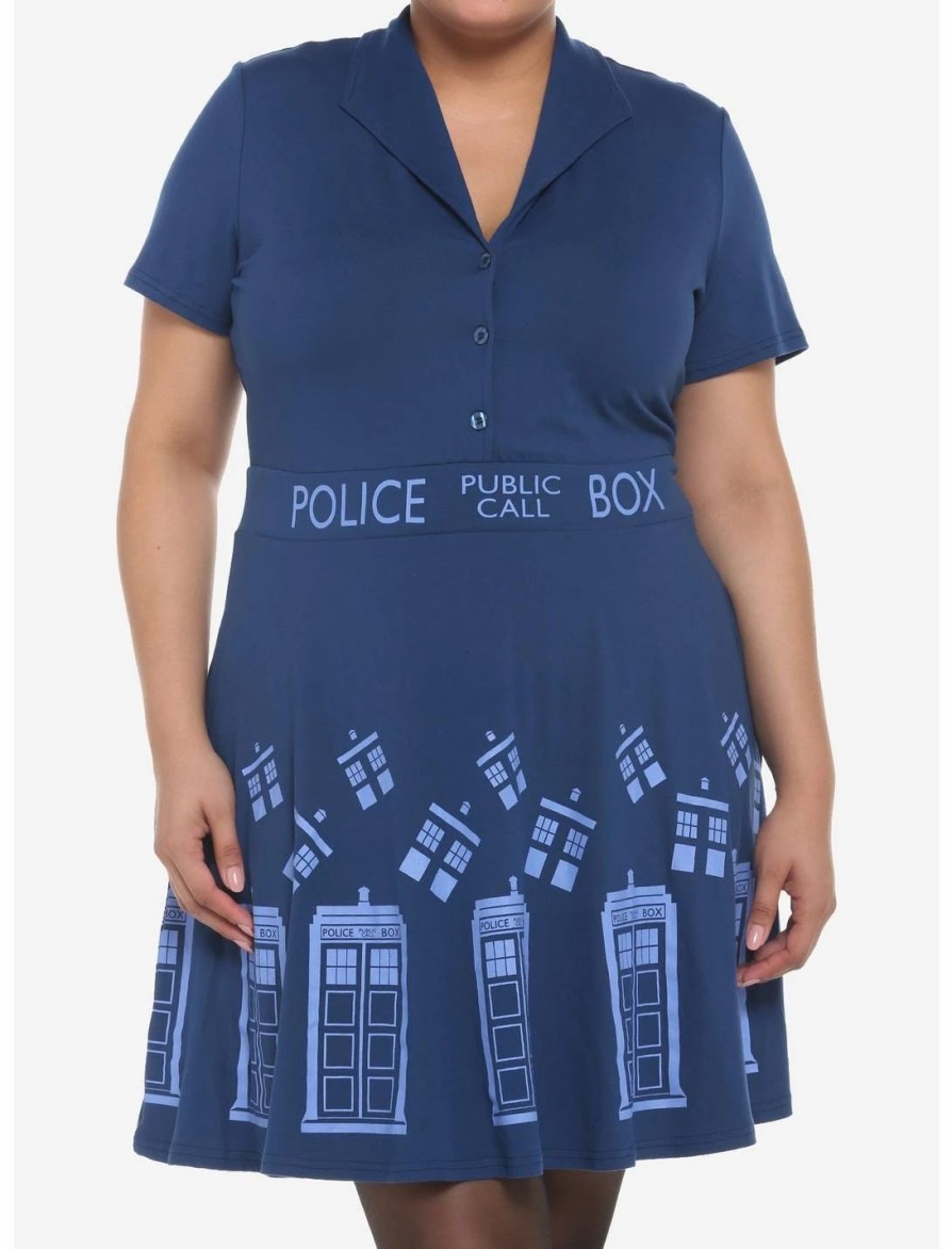 Dresses * | Hunivers Her Universe Doctor Who Tardis Retro Dress Plus Size