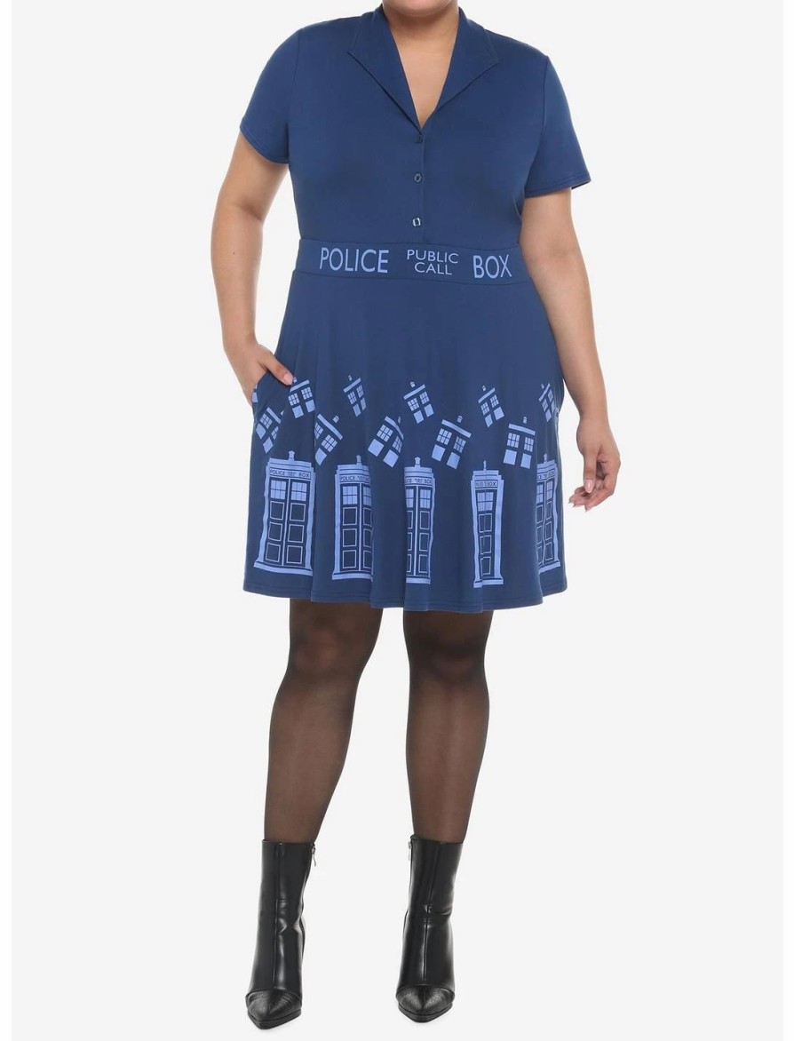 Dresses * | Hunivers Her Universe Doctor Who Tardis Retro Dress Plus Size