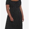 Dresses * | Null Black Crescent Moon Puff Sleeve Midi Dress Plus Size