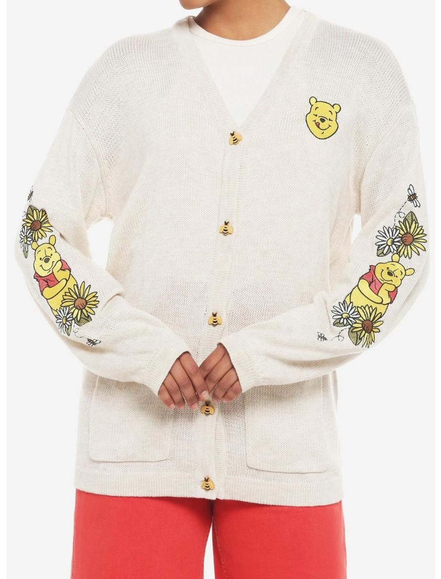 Sweaters And Cardigans * | Hunivers Disney Winnie The Pooh Embroidered Oversized Cardigan