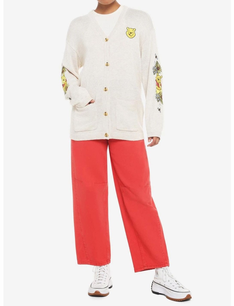 Sweaters And Cardigans * | Hunivers Disney Winnie The Pooh Embroidered Oversized Cardigan