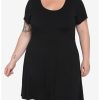 Dresses * | Hunivers Black Skater Dress Plus Size