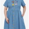 Dresses * | Hunivers Disney Winnie The Pooh Friends Denim Dress Plus Size