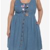 Dresses * | Hunivers Disney Cats Denim Dress Plus Size