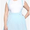 Bottoms * | Hunivers Light Blue Suspender Skirt Plus Size