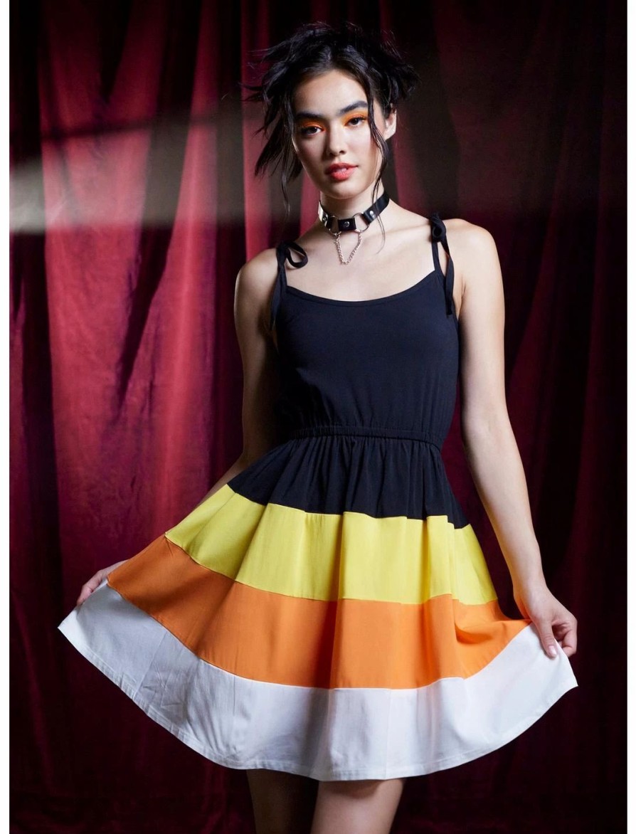 Dresses * | Hunivers Candy Corn Tiered Dress