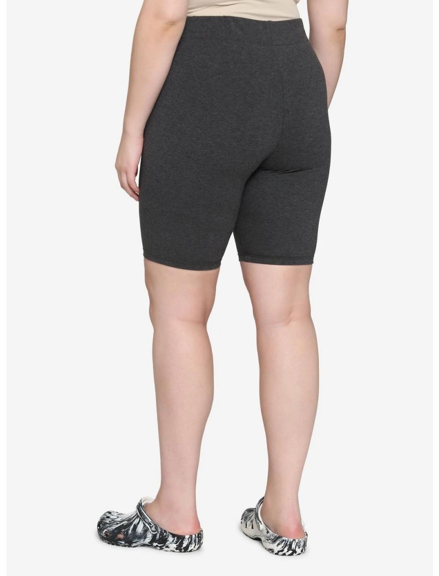 Bottoms * | Hunivers Charcoal Grey 10 Inch Inseam Bike Shorts Plus Size