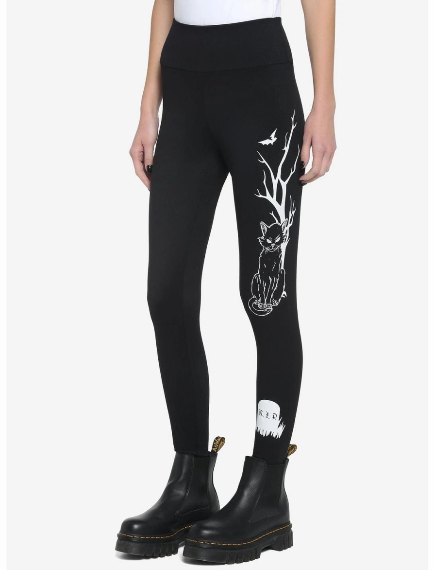 Bottoms * | Hunivers Her Universe Disney Hocus Pocus Binx Tombstone Leggings