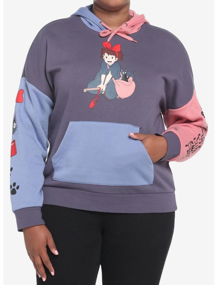 Hoodies And Sweatshirts * | Hunivers Her Universe Studio Ghibli Kiki'S Delivery Service Color-Block Hoodie Plus Size