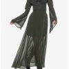 Dresses * | Hunivers Forest Green Chiffon Cold Shoulder Maxi Dress