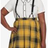 Bottoms * | Hunivers Harry Potter Hufflepuff Pleated Suspender Skirt Plus Size