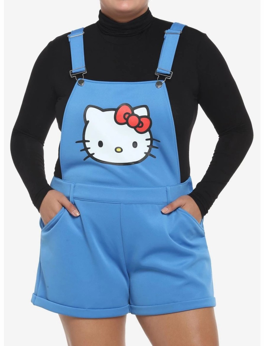 Bottoms * | Hunivers Hello Kitty Blue Shortalls Plus Size