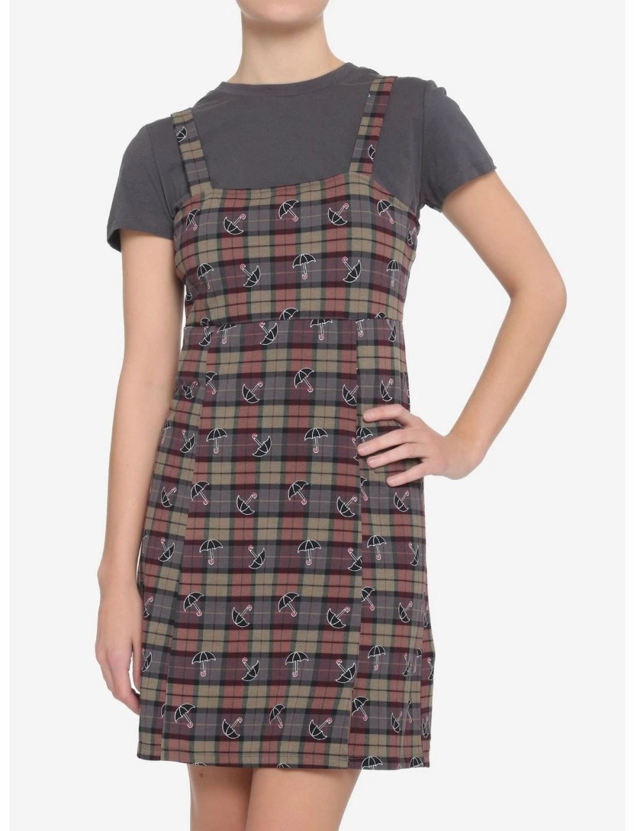 Dresses * | Hunivers The Umbrella Academy Plaid Twofer Dress