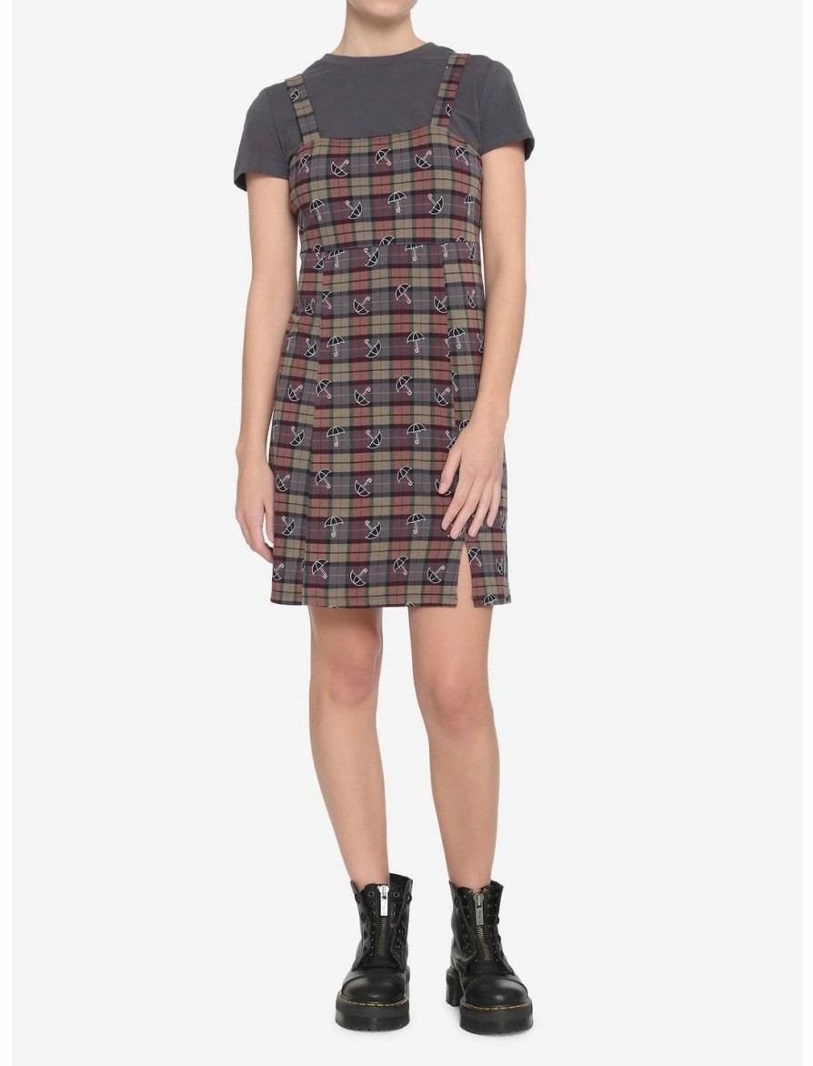 Dresses * | Hunivers The Umbrella Academy Plaid Twofer Dress