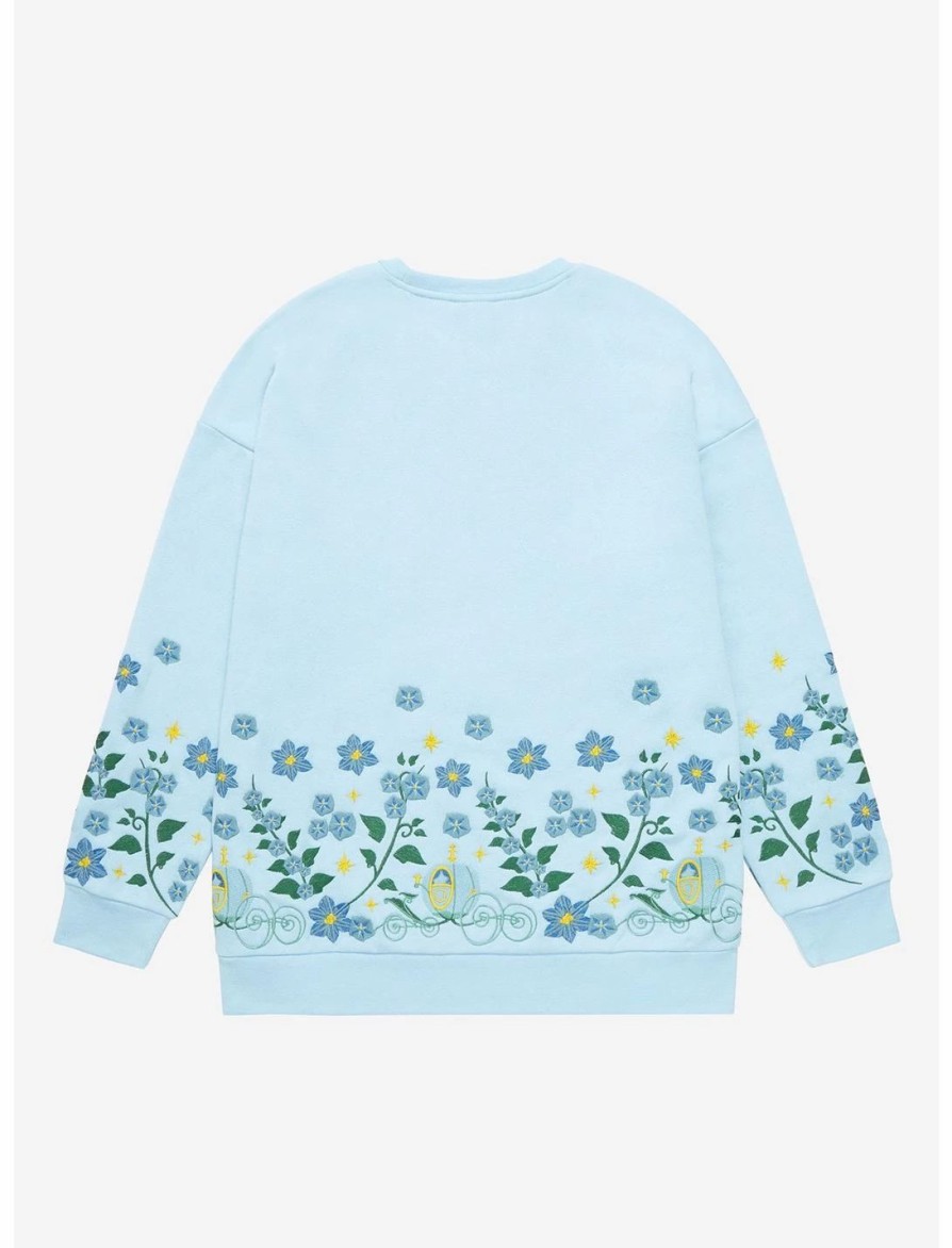 Hoodies And Sweatshirts * | Hunivers Disney Princess Cinderella Embroidered Floral Sweatshirt