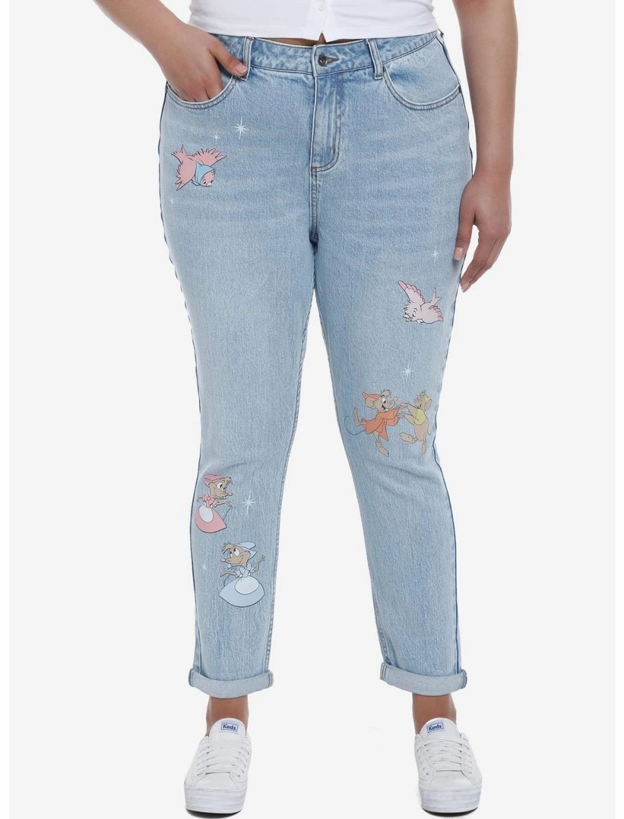 Bottoms * | Hunivers Disney Cinderella Friends Mom Jeans Plus Size