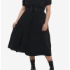 Dresses * | Null Black Puff Sleeve Corset Midi Dress Plus Size