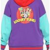 Hoodies And Sweatshirts * | Hunivers Looney Tunes Color-Block Hoodie Plus Size