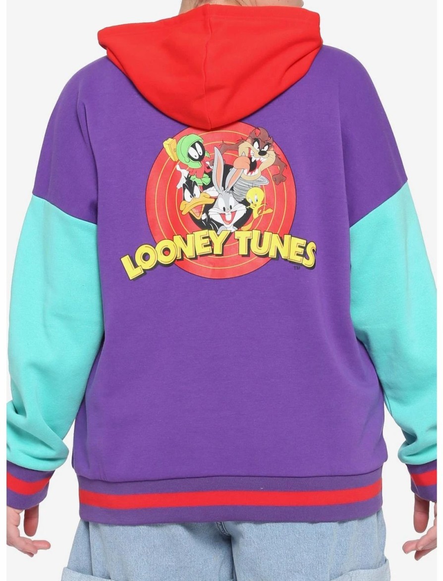 Hoodies And Sweatshirts * | Hunivers Looney Tunes Color-Block Hoodie Plus Size