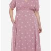 Dresses * | Hunivers Her Universe Disney Minnie Mouse Flower Chiffon Midi Dress Plus Size