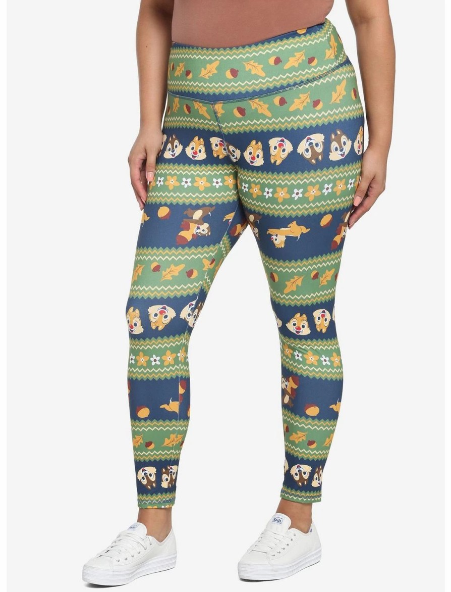 Bottoms * | Hunivers Disney Chip 'N Dale Fair Isle Leggings Plus Size