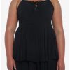 Dresses * | Null Black Strappy Tiered Dress Plus Size