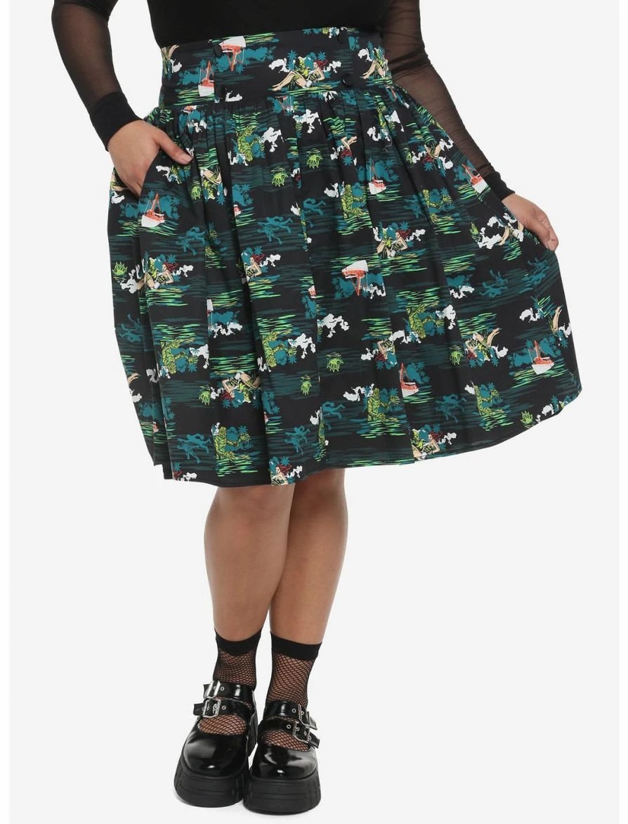 Bottoms * | Hunivers Universal Monsters Creature From The Black Lagoon Allover Print Skirt Plus Size