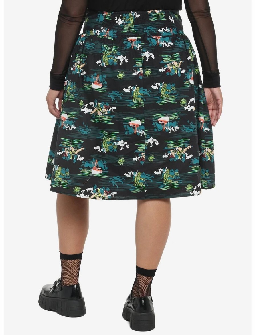 Bottoms * | Hunivers Universal Monsters Creature From The Black Lagoon Allover Print Skirt Plus Size