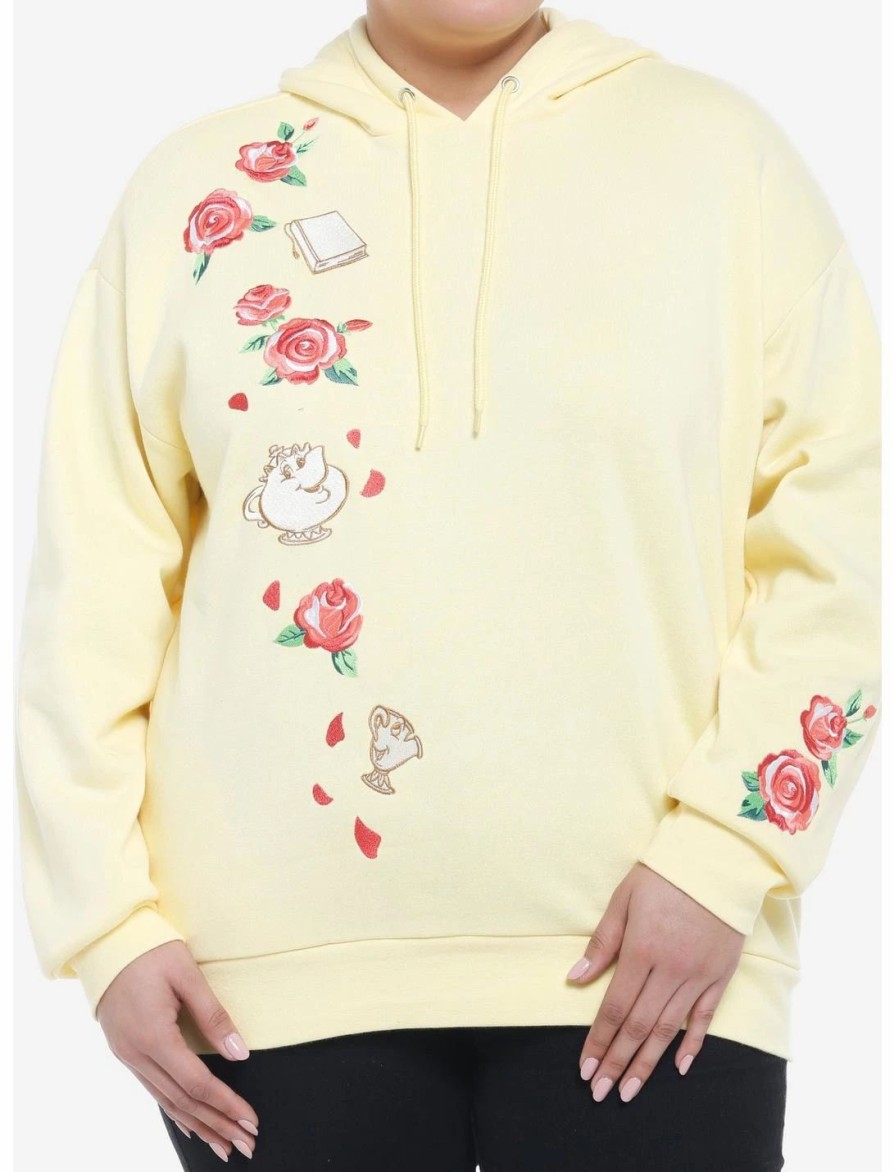 Hoodies And Sweatshirts * | Hunivers Her Universe Disney Beauty And The Beast Embroidered Hoodie Plus Size