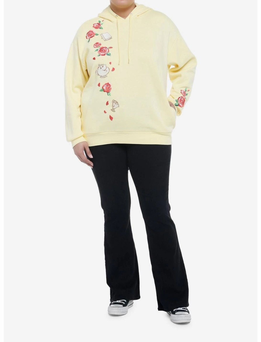 Hoodies And Sweatshirts * | Hunivers Her Universe Disney Beauty And The Beast Embroidered Hoodie Plus Size