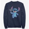 Sweaters And Cardigans * | Null Disney Lilo & Stitch Hanukkah Menorah Sweatshirt