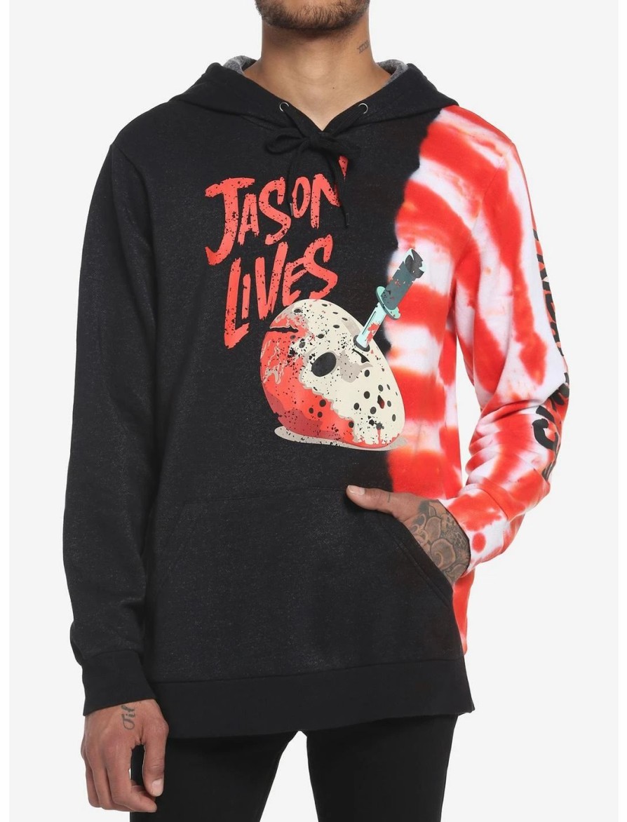 Sweaters And Cardigans * | Ourunvrs Friday The 13Th Jason Lives Split Tie-Dye Hoodie