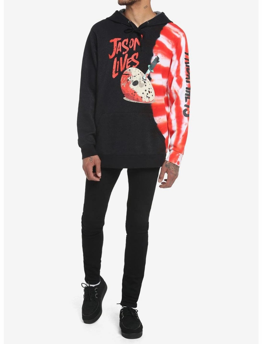 Sweaters And Cardigans * | Ourunvrs Friday The 13Th Jason Lives Split Tie-Dye Hoodie