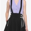 Bottoms * | Hunivers Black & White Lace-Up Suspender Skirt