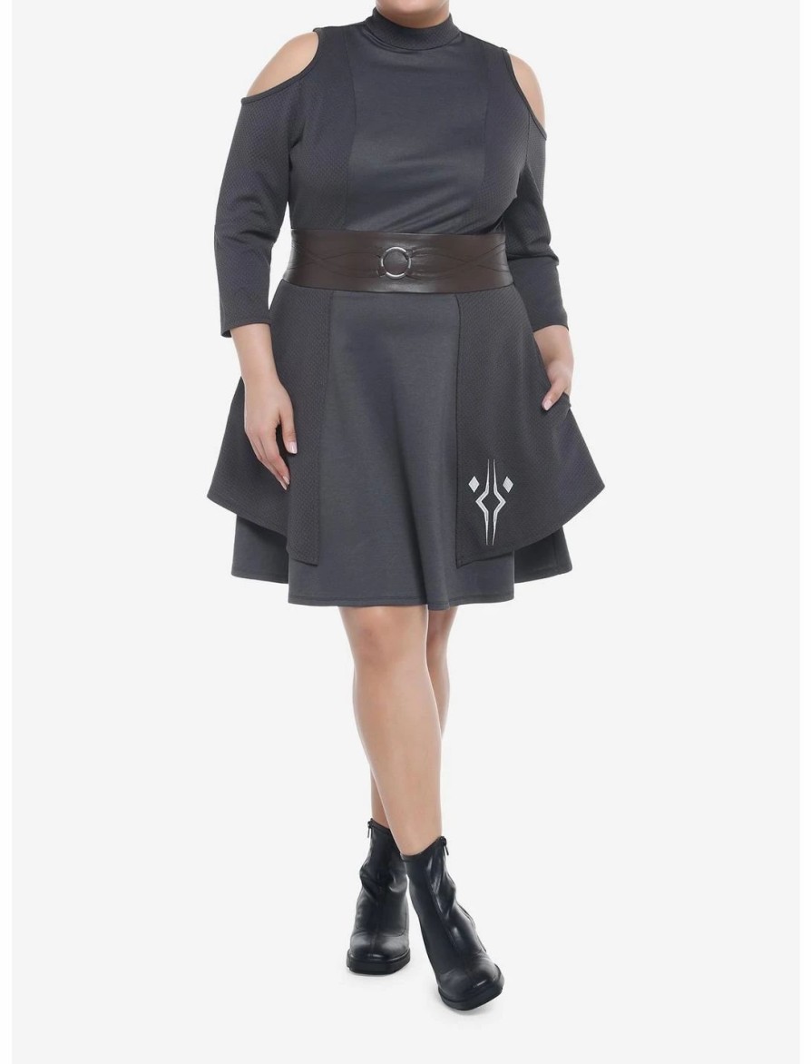 Dresses * | Hunivers Her Universe Star Wars The Mandalorian Ahsoka Cold Shoulder Dress Plus Size