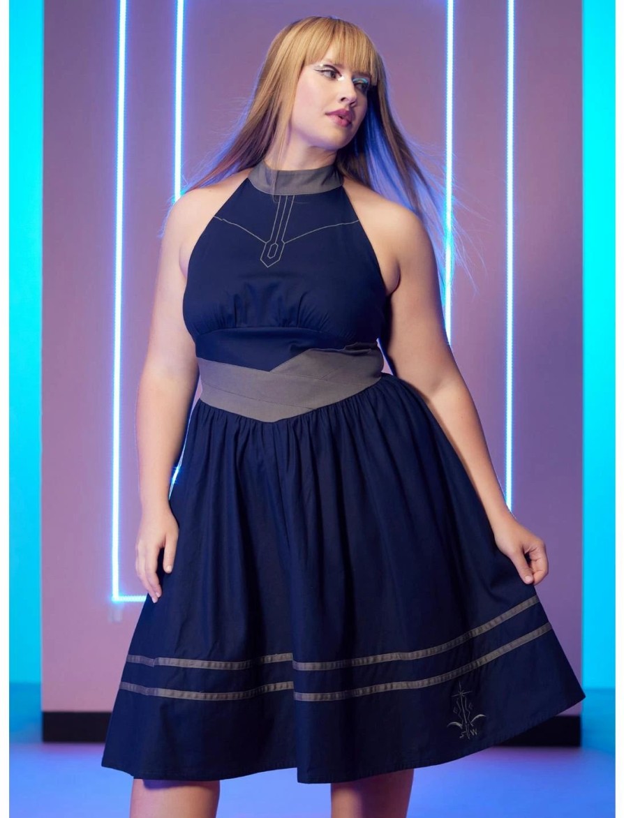 Dresses * | Hunivers Her Universe Star Wars Ahsoka Tano Halter Dress Plus Size