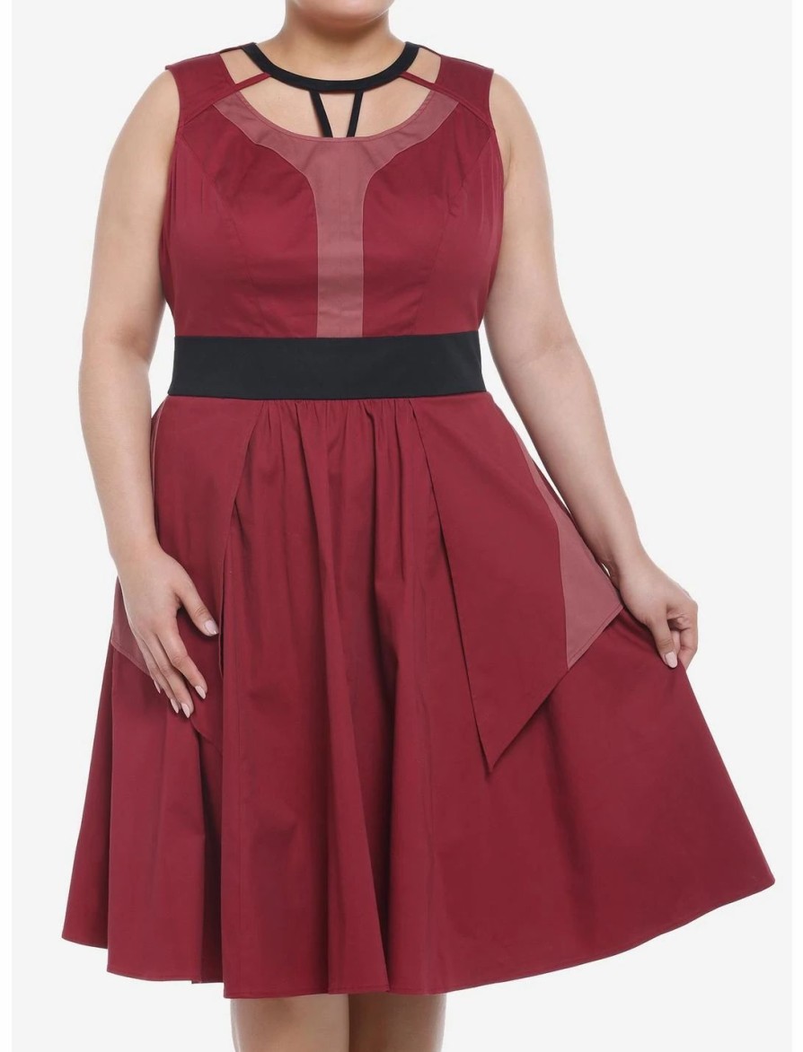 Dresses * | Hunivers Her Universe Marvel Doctor Strange In The Multiverse Of Madness Scarlet Witch Swing Dress Plus Size