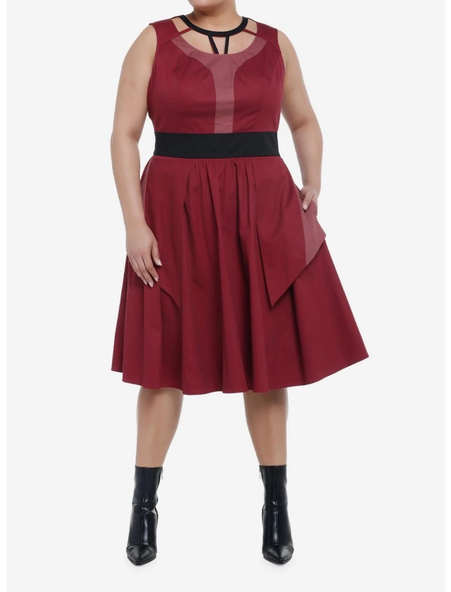 Dresses * | Hunivers Her Universe Marvel Doctor Strange In The Multiverse Of Madness Scarlet Witch Swing Dress Plus Size