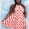 Dresses * | Hunivers Her Universe Marvel Avengers Icons Gingham Tiered Dress Plus Size