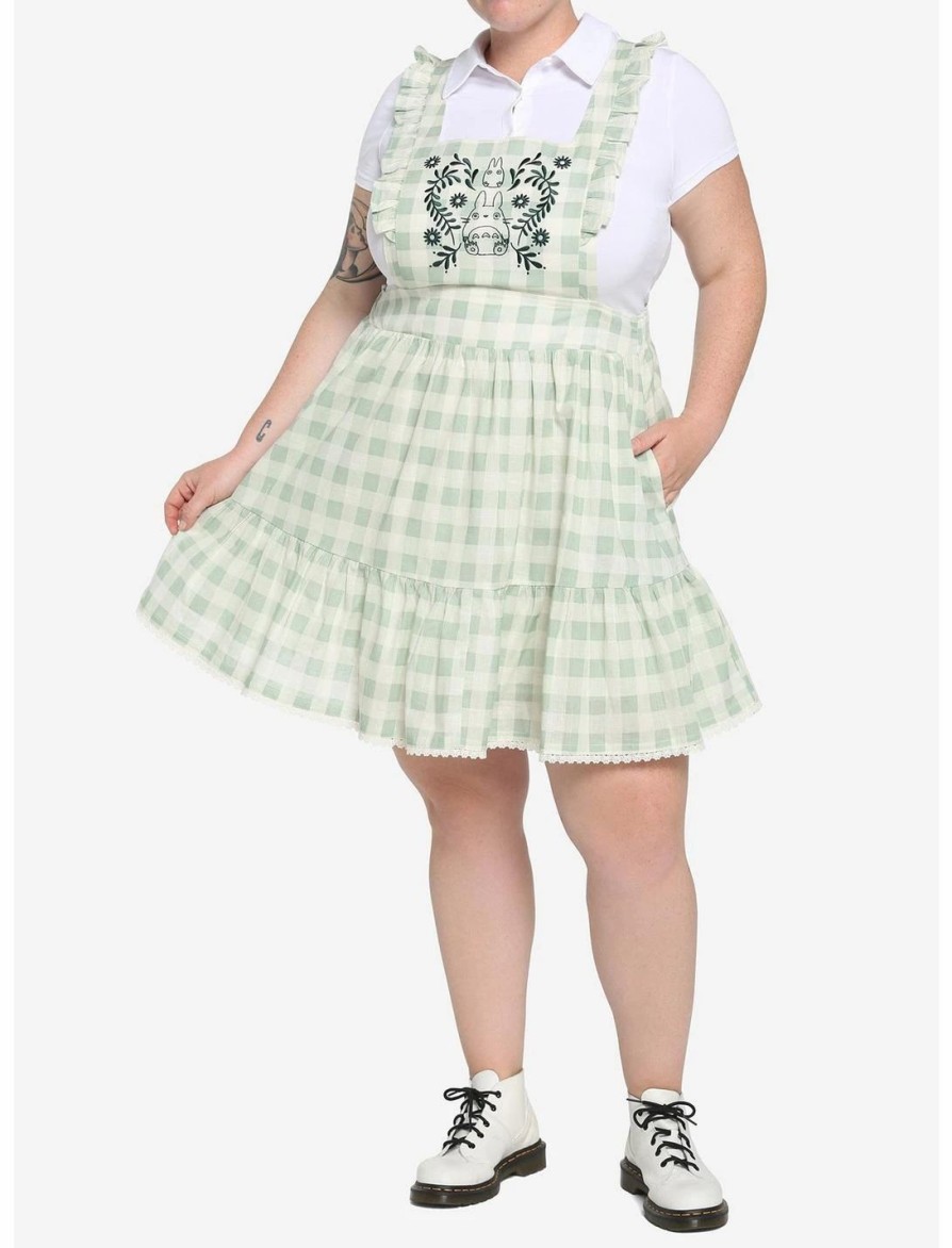 Dresses * | Hunivers Her Universe My Neighbor Totoro Gingham Pinafore Skirtall Plus Size