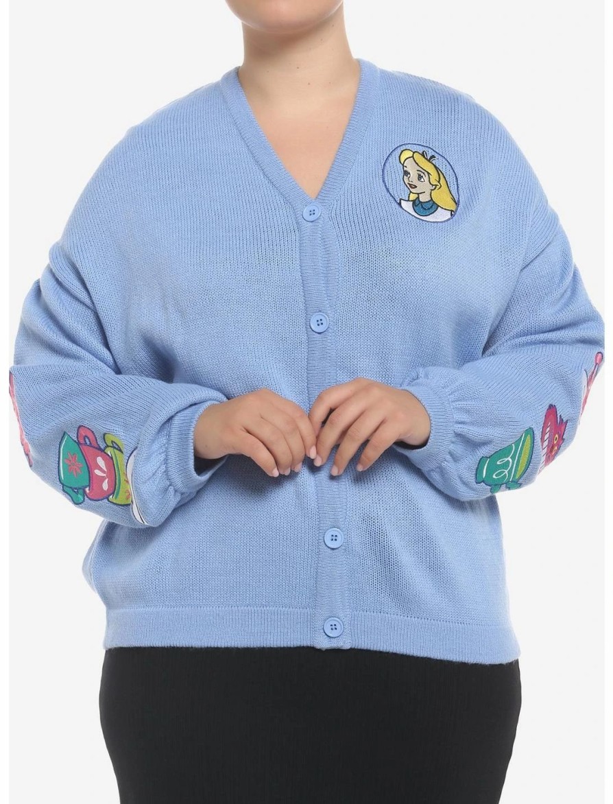 Sweaters And Cardigans * | Hunivers Disney Alice In Wonderland Embroidered Cardigan Plus Size