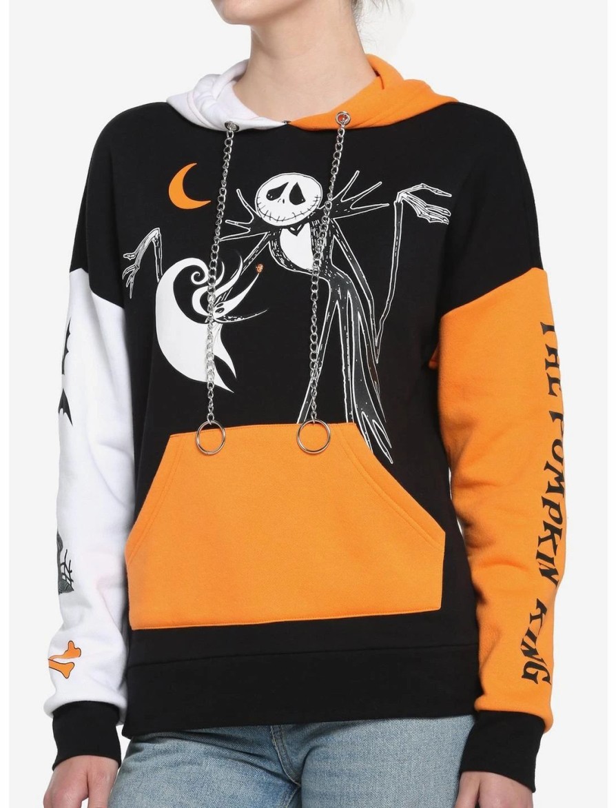 Hoodies And Sweatshirts * | Hunivers The Nightmare Before Christmas Color-Block Hoodie