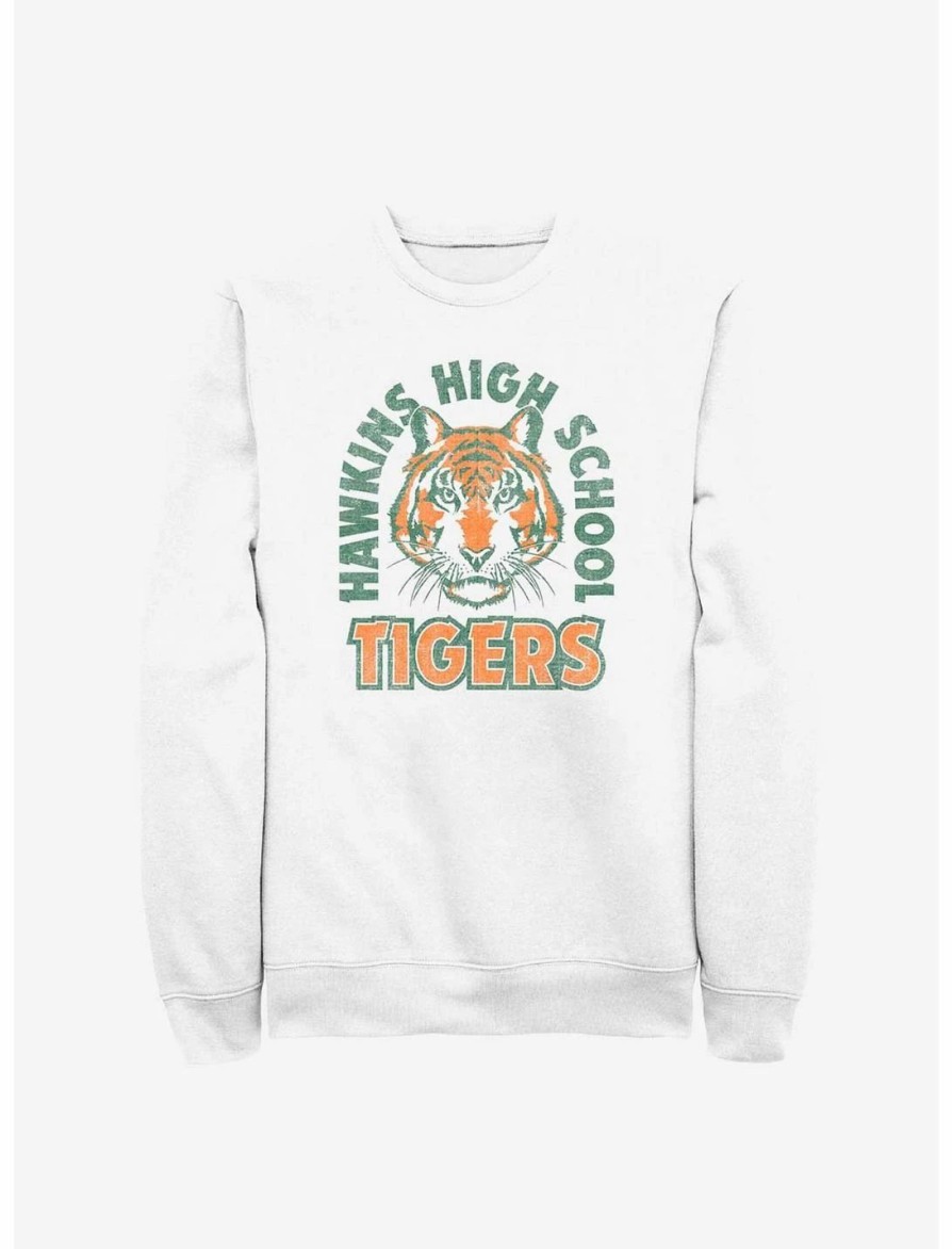 Sweaters And Cardigans * | Null Stranger Things Hawkins High School Tigers Arch Sweatshirt